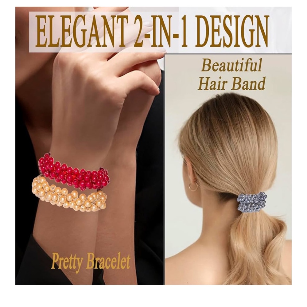 ๐Elegant Pearl Hair Ties (set of 2) - Picture 4 of 5